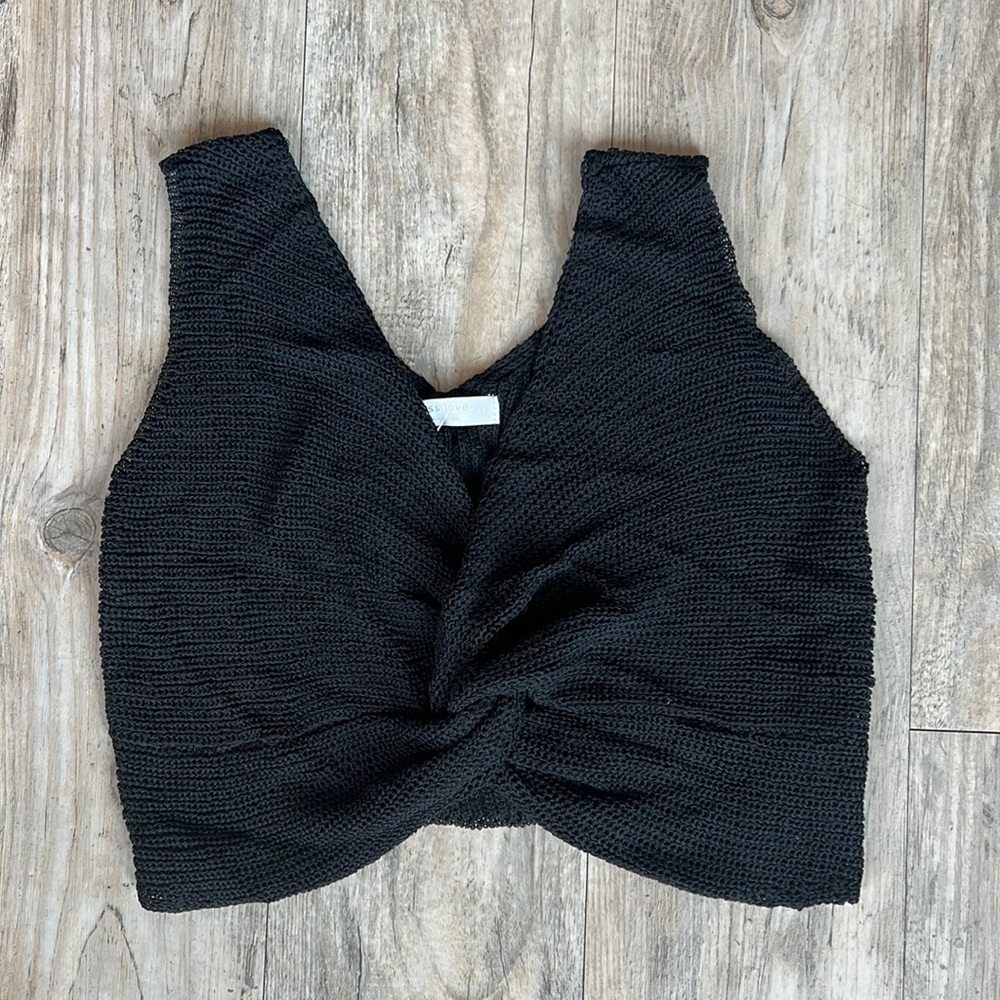 Black knit tank top